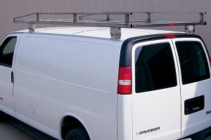 Stainless steel ladder rack for GMC cargo vans